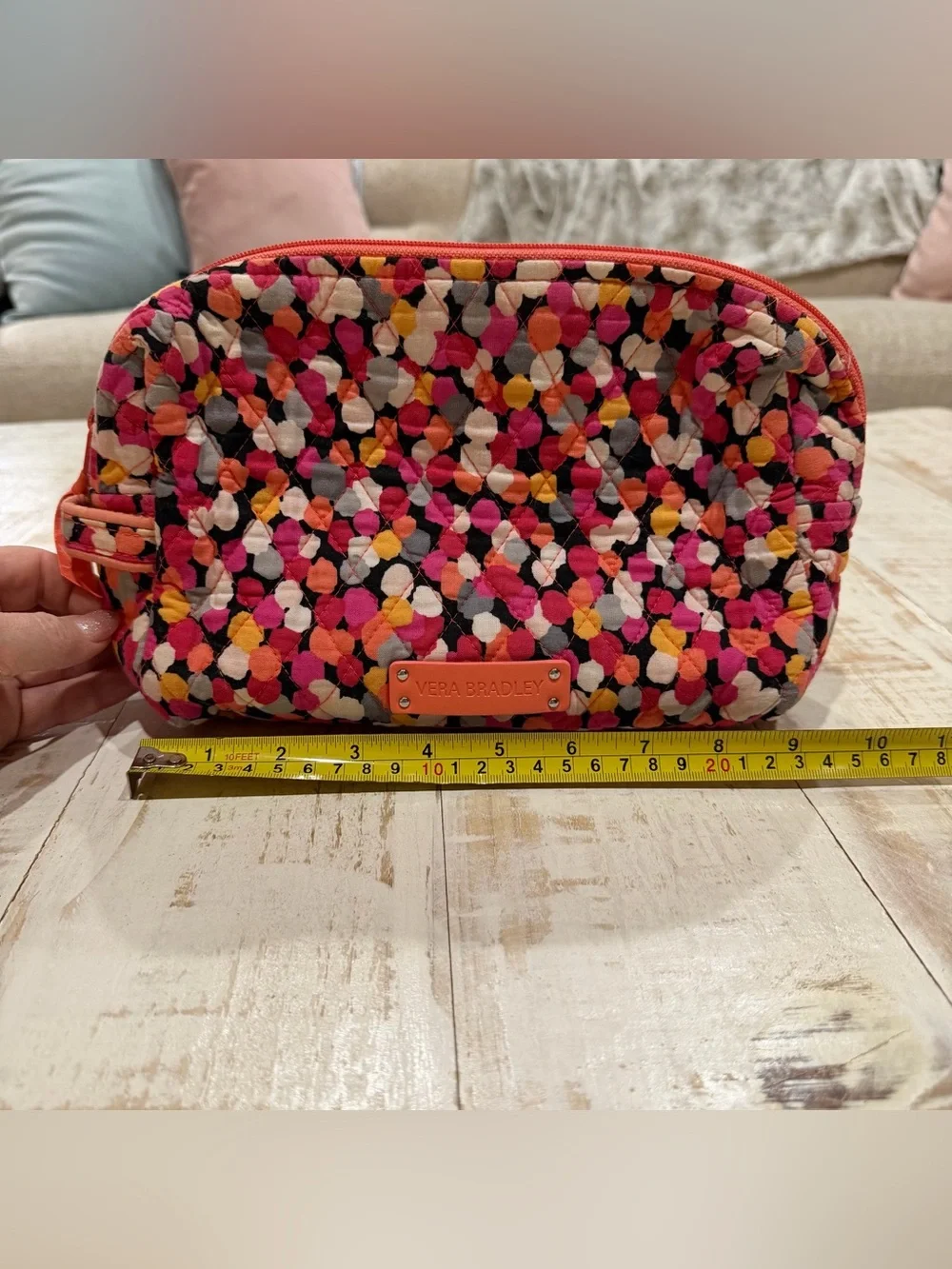 Vera Bradley Pixie Confetti Medium Makeup Bag, Retired